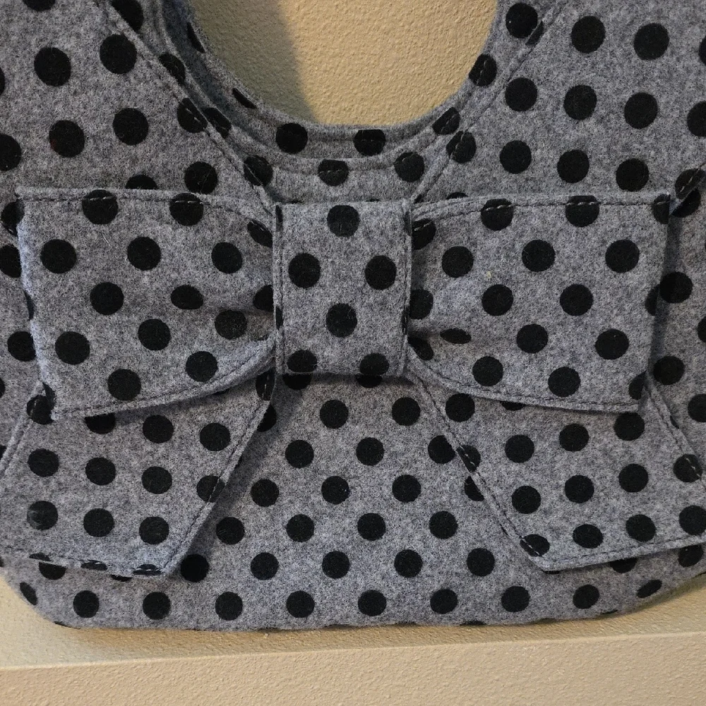 Kate Spade Story Line Gray and Black Polka Dot Shoulder Bag - Picture 2 of 5